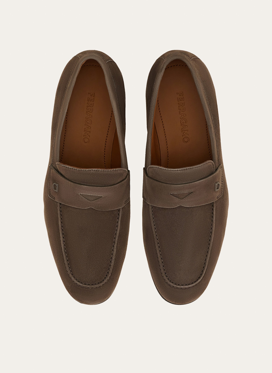 Ferragamo Gancini suede loafer