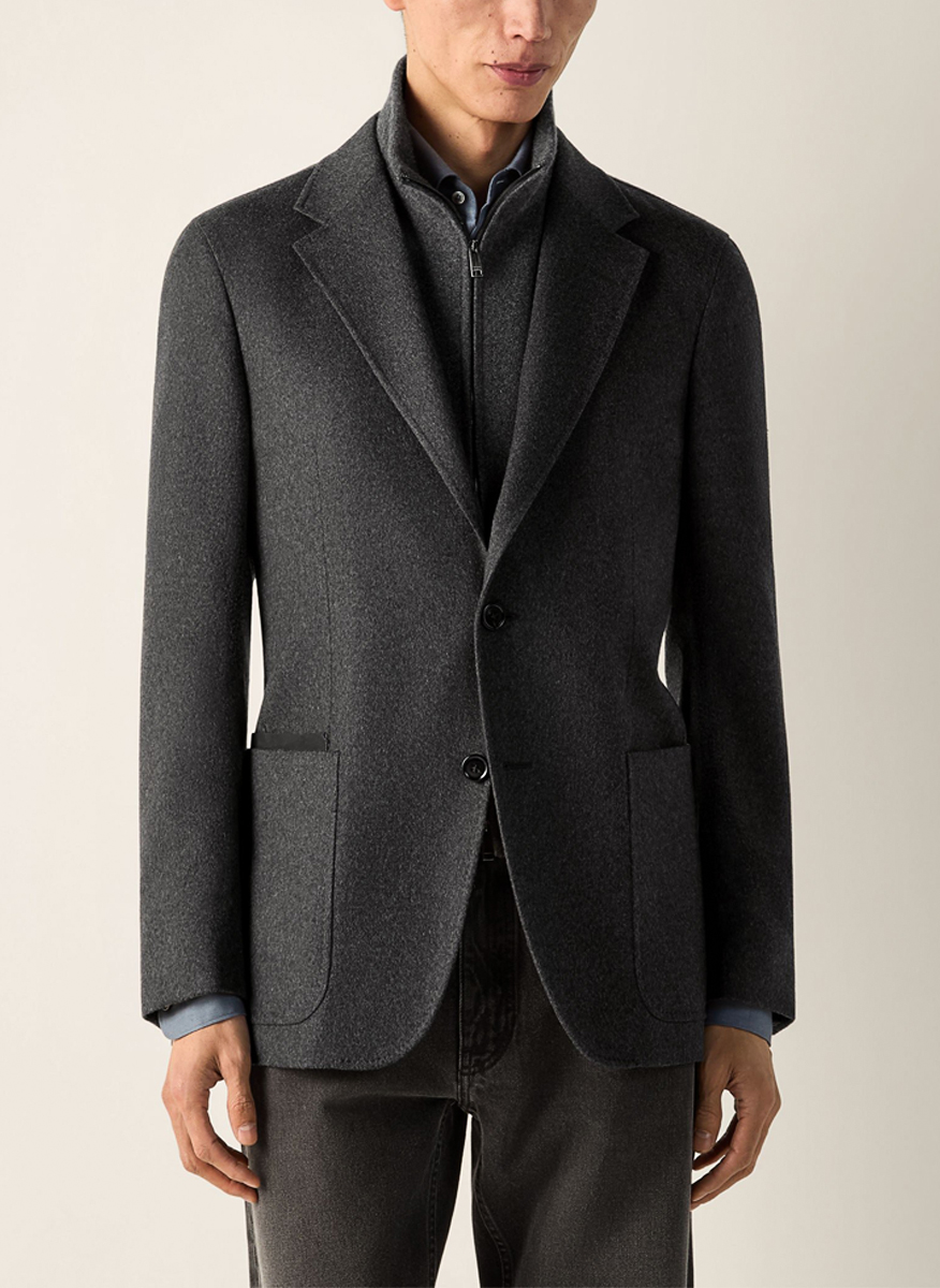 Сако от кашмир с подвижна яка Zegna