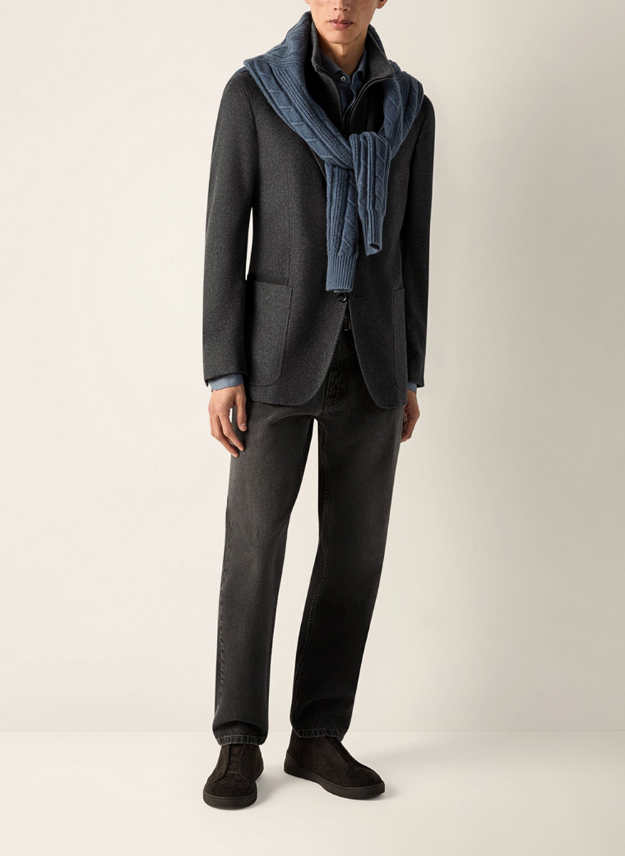 Сако от кашмир с подвижна яка Zegna