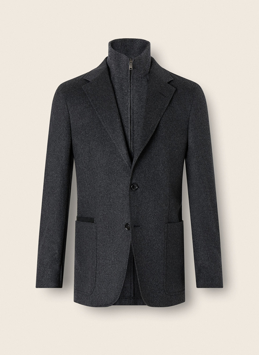 Сако от кашмир с подвижна яка Zegna