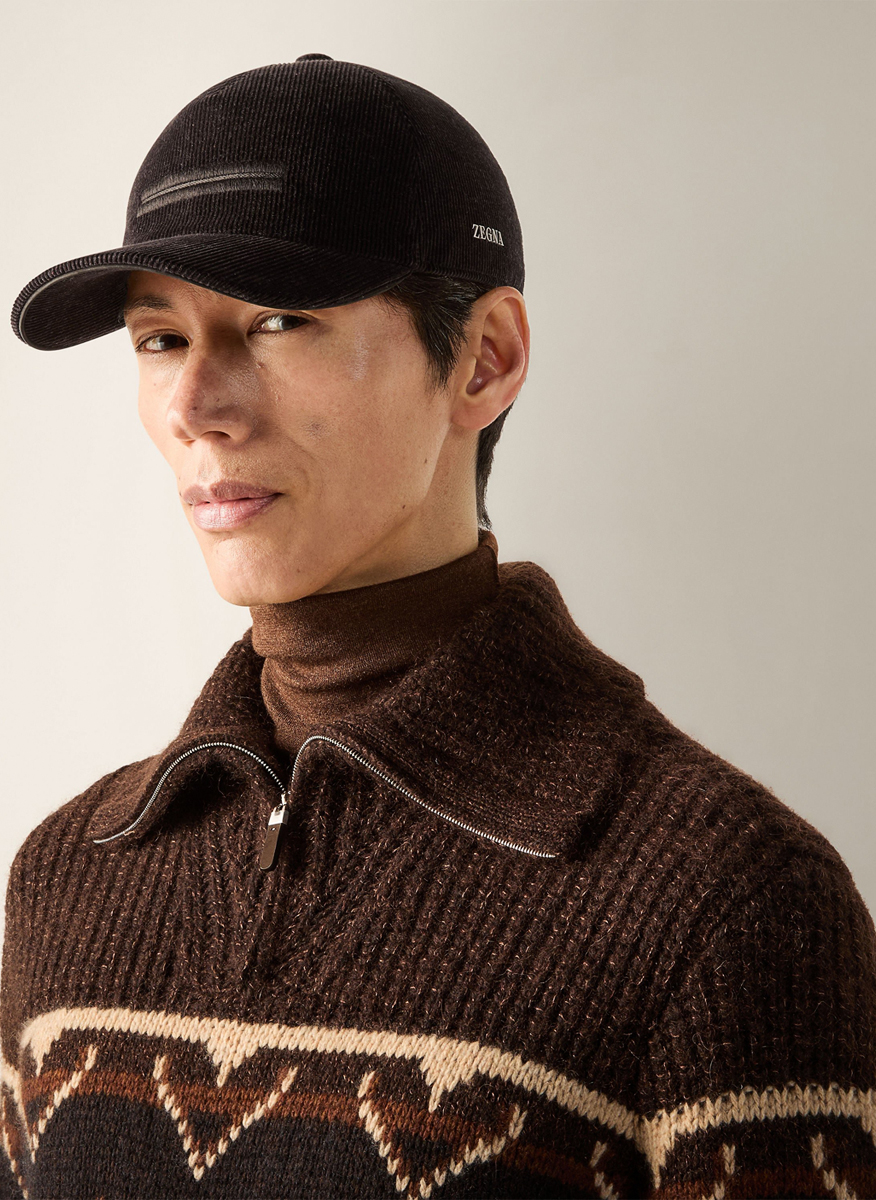 Бейзболна шапка от рипсено кадифе Zegna
