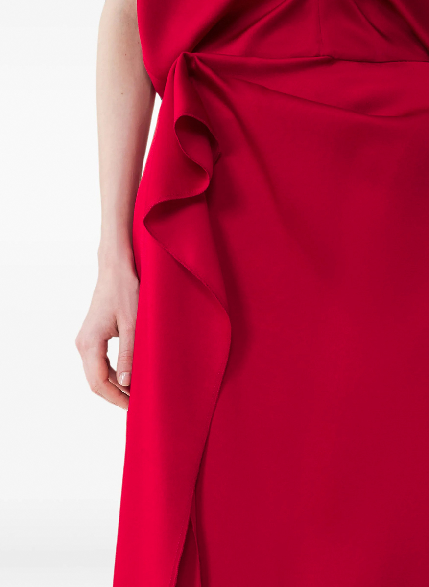 Миди рокля с драперия Lanvin