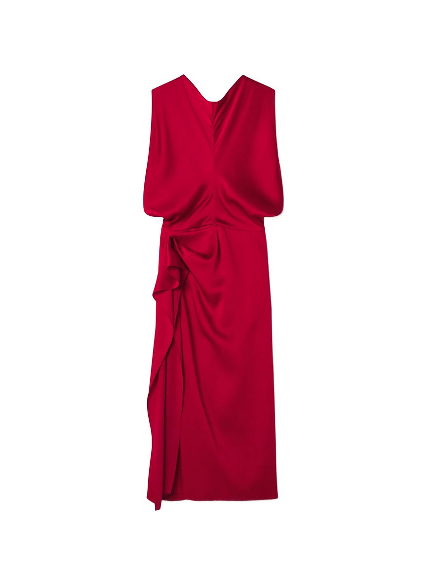 Миди рокля с драперия Lanvin