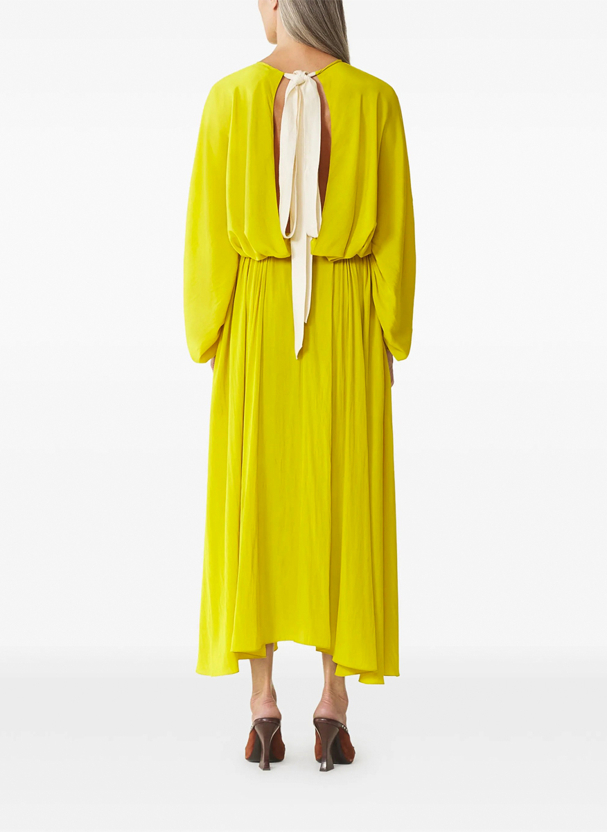 Дълга рокля с набори Lanvin