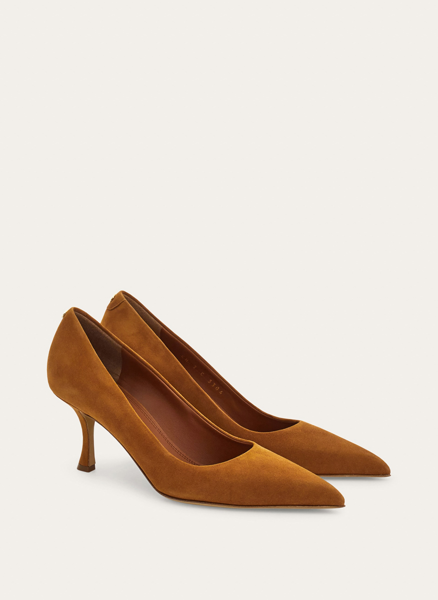 Велурени обувки на ток Ferragamo