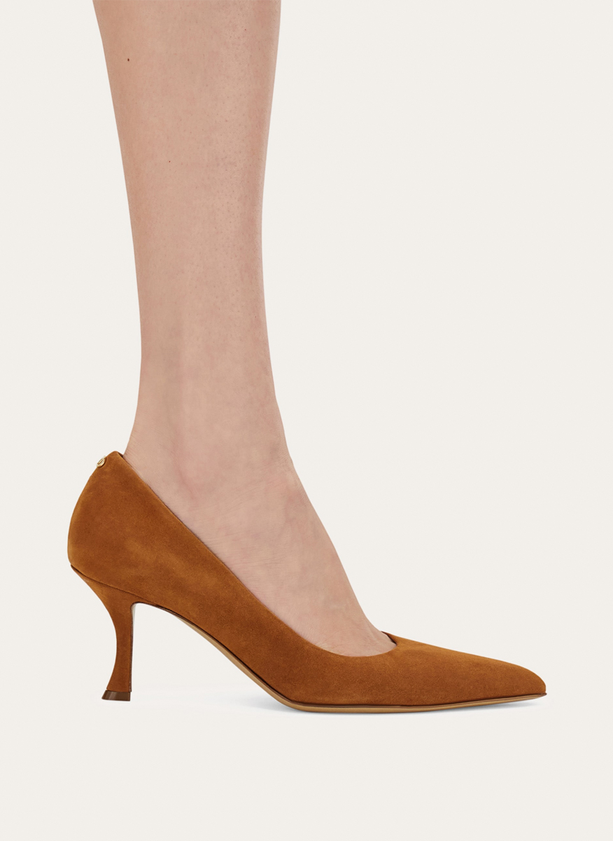 Велурени обувки на ток Ferragamo