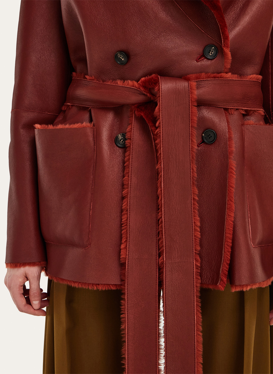Двулицево палто 'shearling' Ferragamo