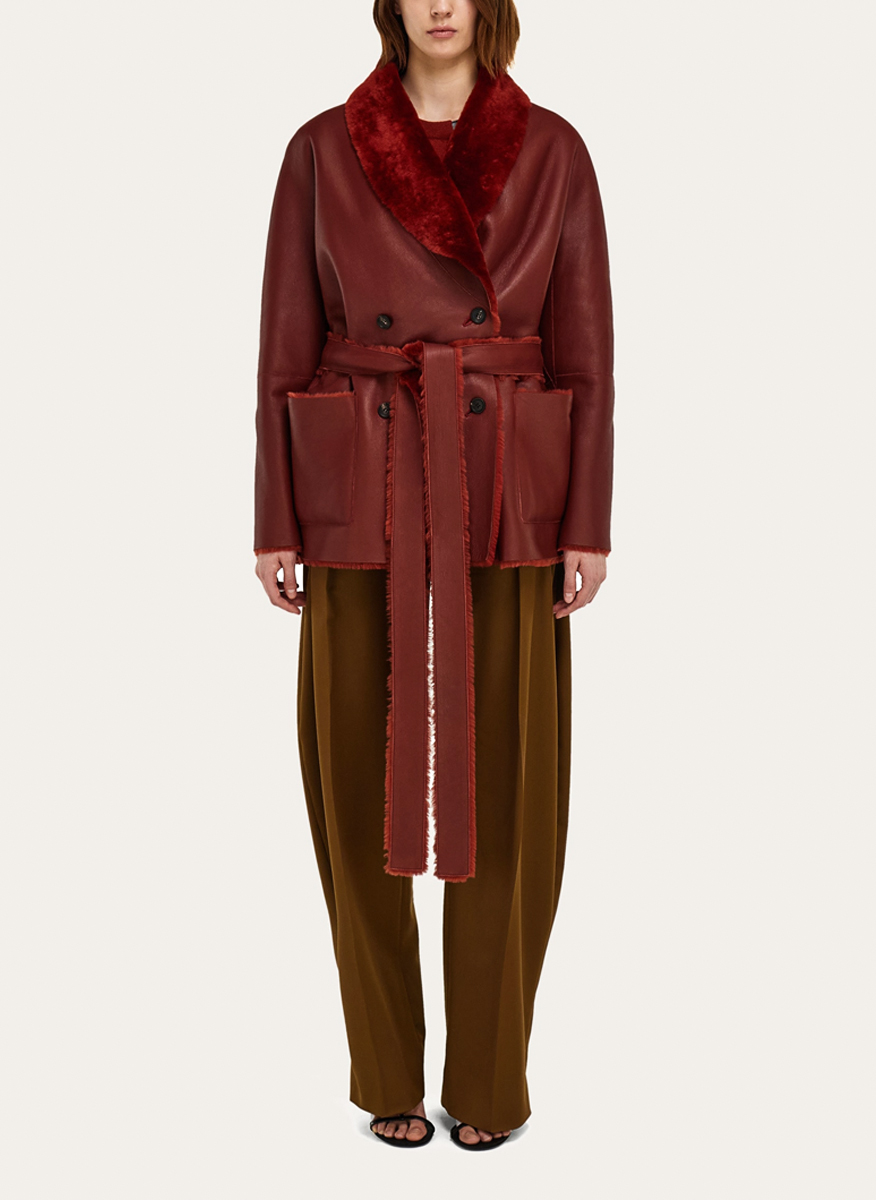Двулицево палто 'shearling' Ferragamo