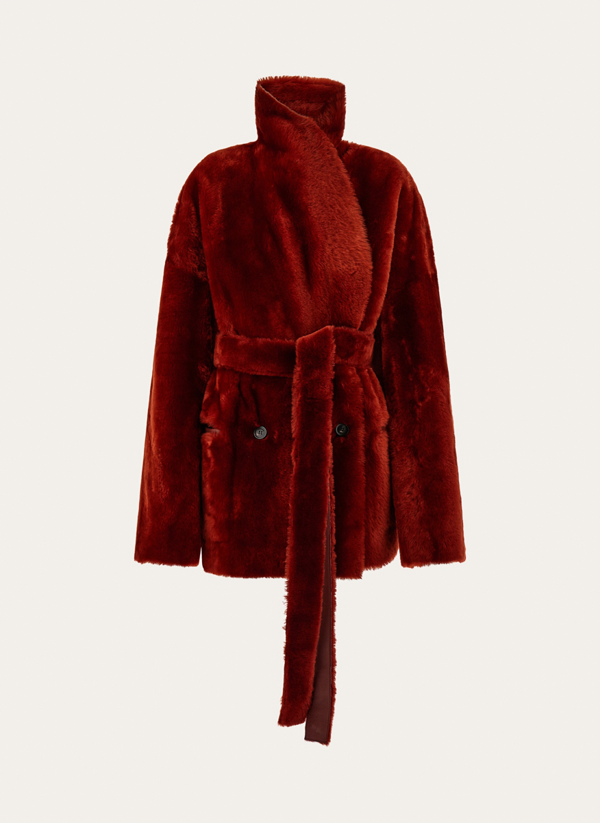 Двулицево палто 'shearling' Ferragamo