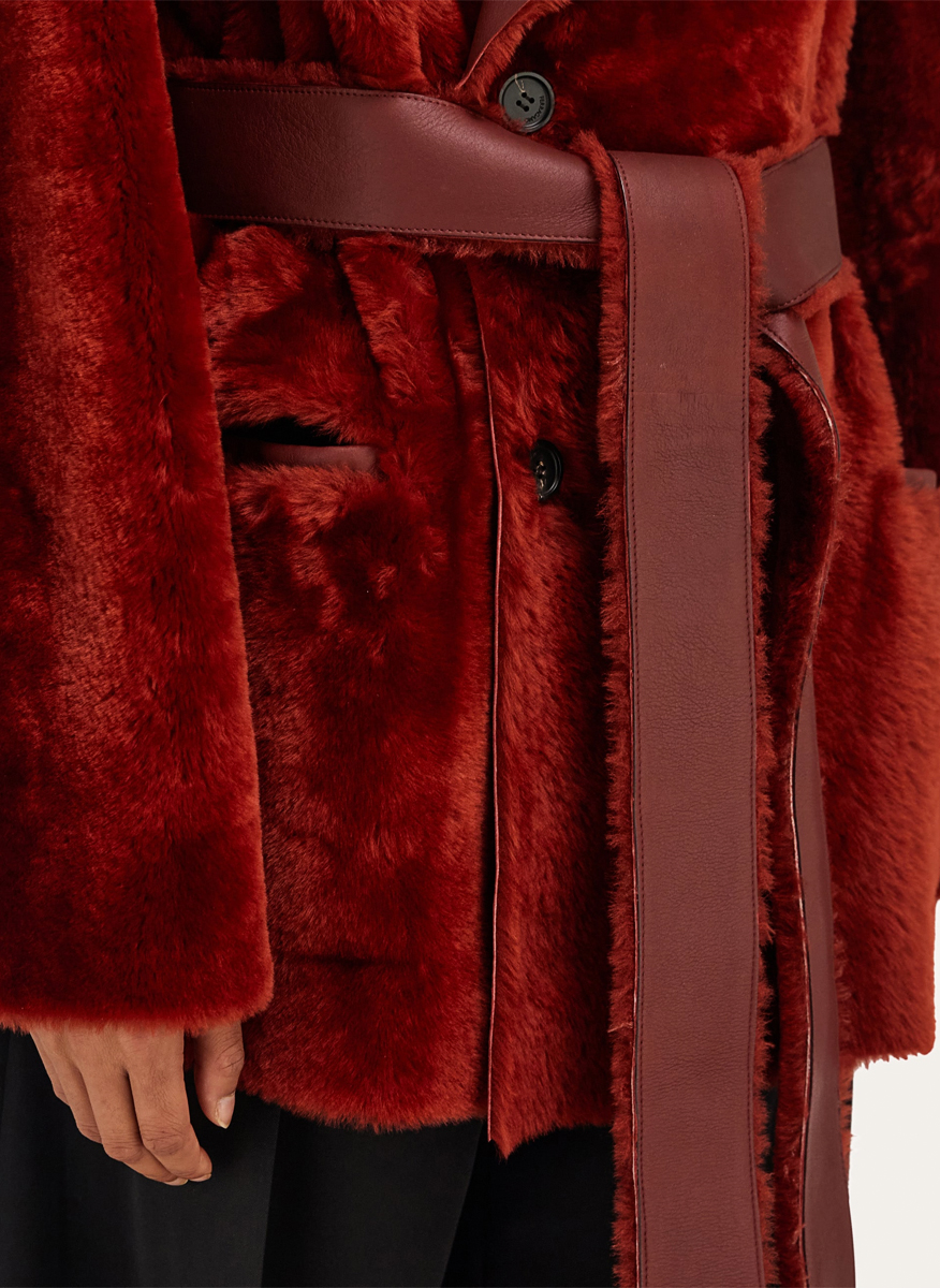 Двулицево палто 'shearling' Ferragamo