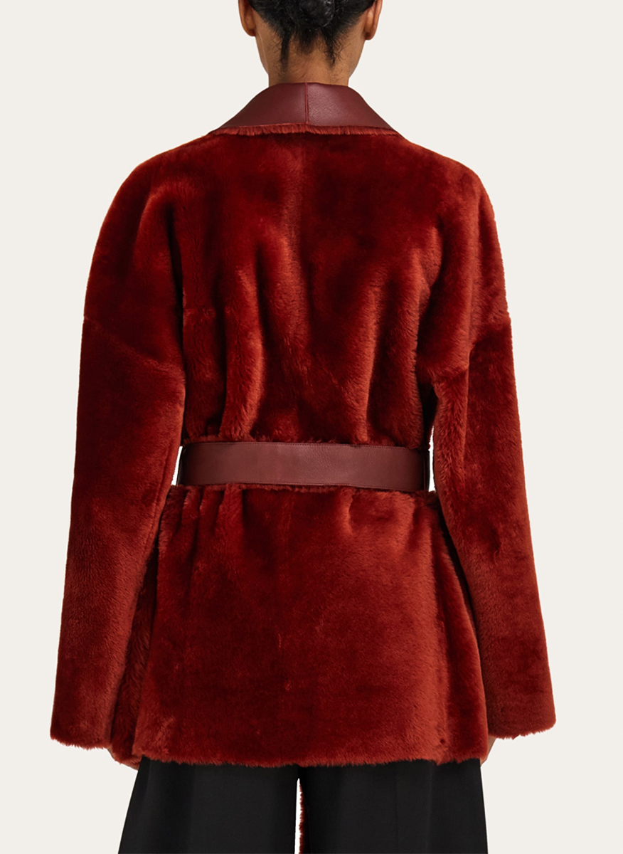 Двулицево палто 'shearling' Ferragamo