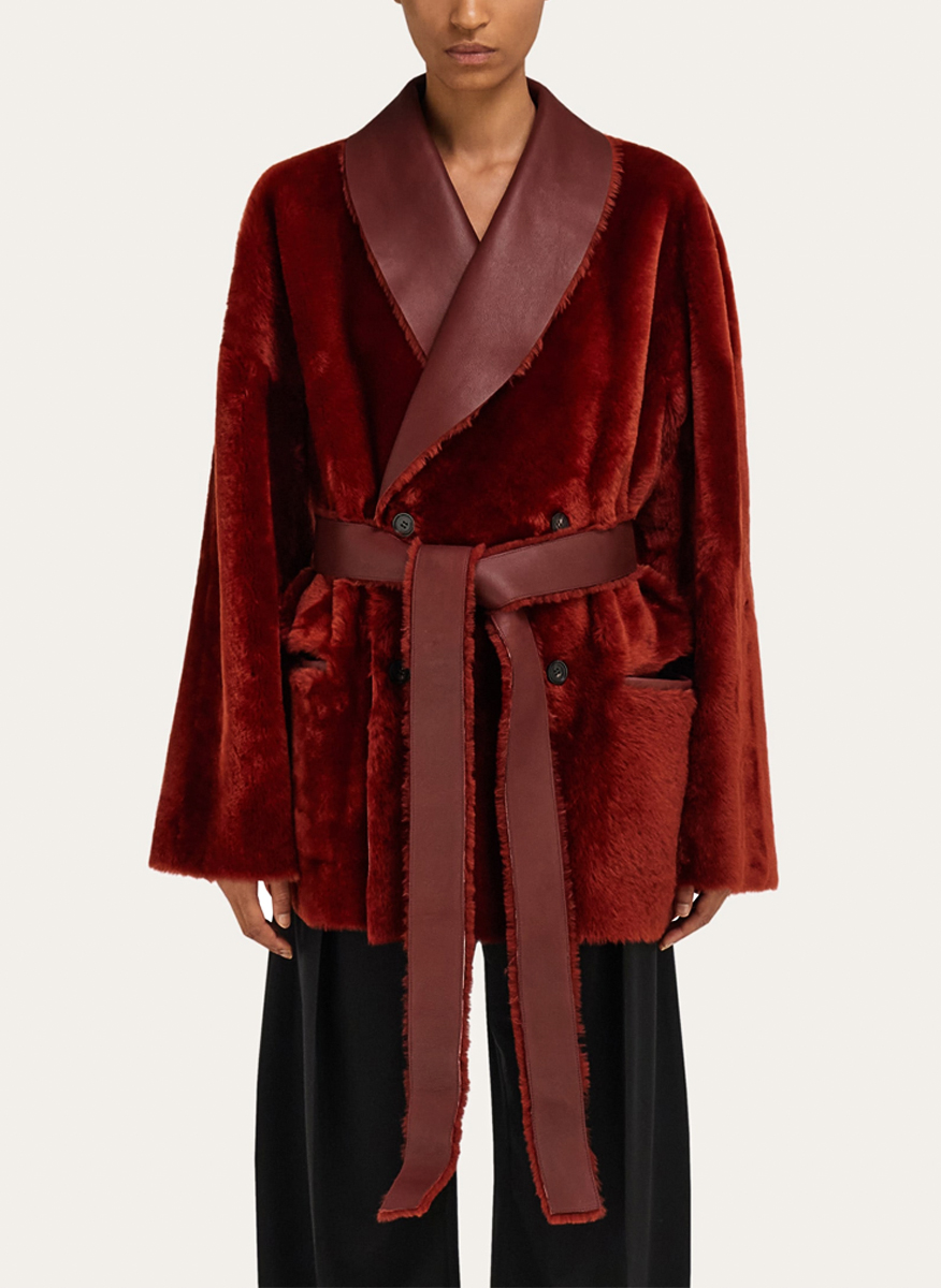 Двулицево палто 'shearling' Ferragamo