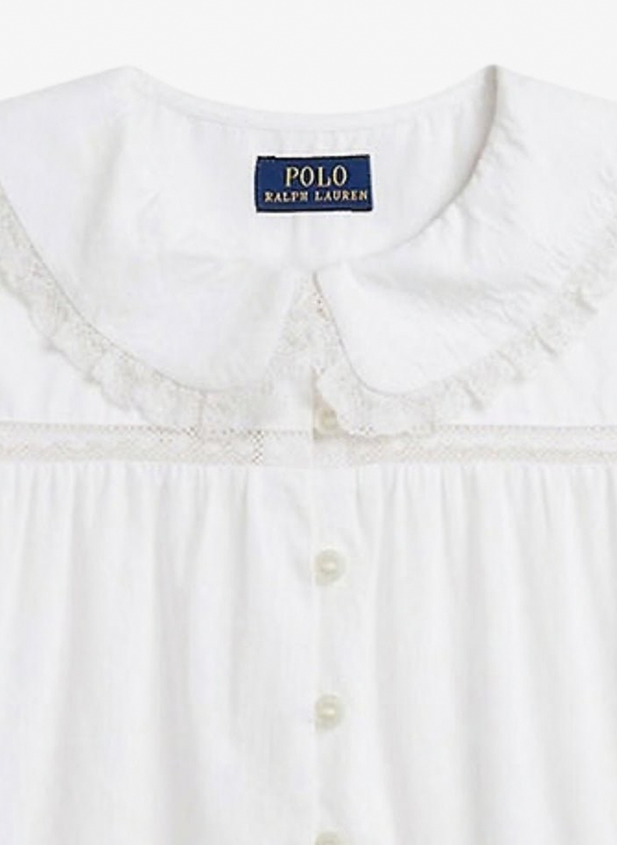 Риза с детайли от дантела Ralph Lauren Kids 2-6