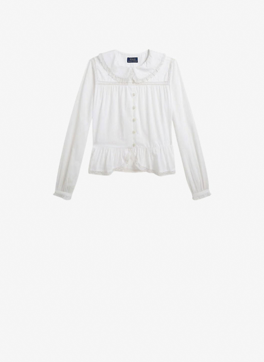 Риза с детайли от дантела Ralph Lauren Kids 2-6