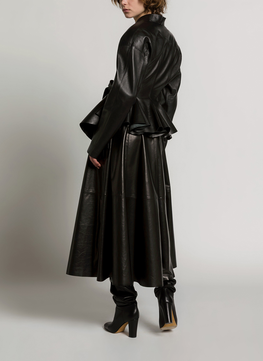 Кожено яке с панделка Alberta Ferretti