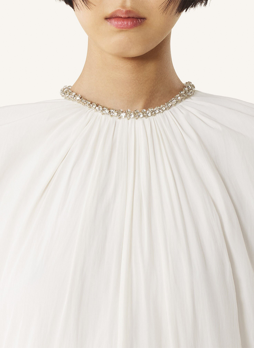 Дълга рокля с декоративни кристали Lanvin