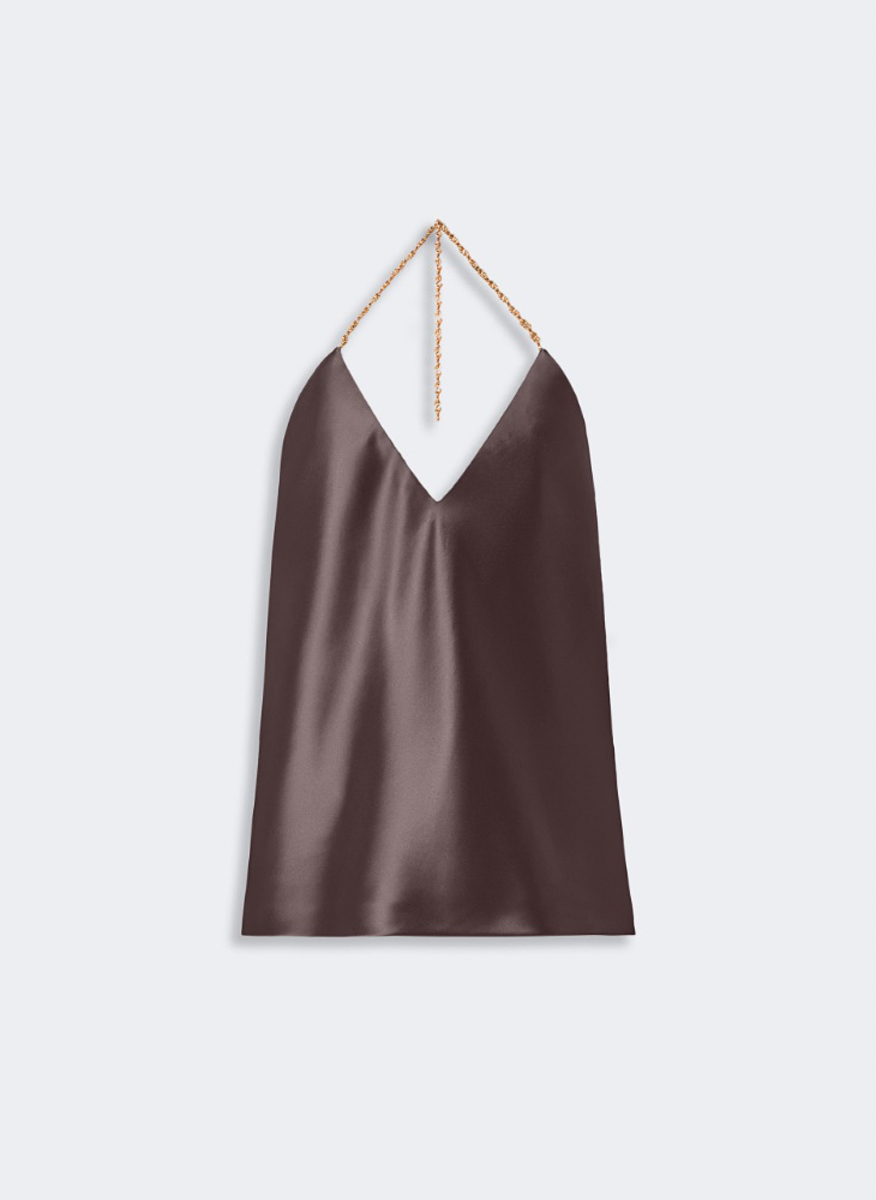 Сатенен топ с драперия Sportmax Spxpiombo