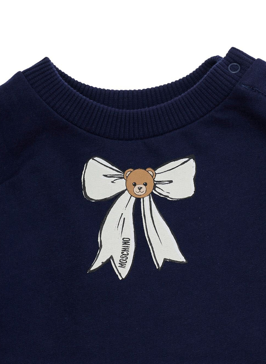 Рокля с принт панделка Moschino Kids