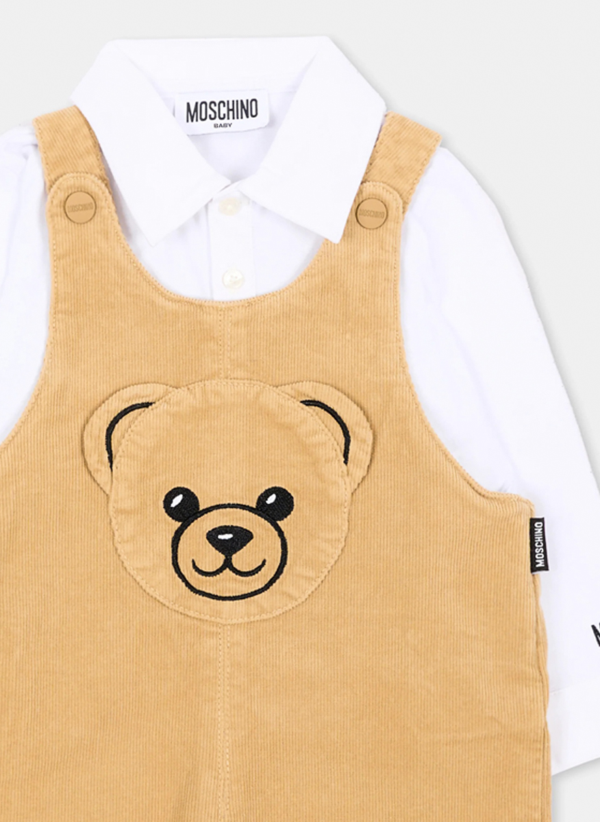 Сет с гащеризон от рипсено кадифе Moschino Kids