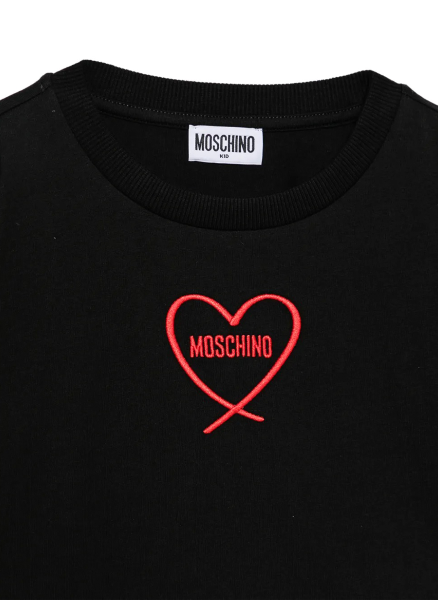 Тишърт с принт 'сърцe' Moschino