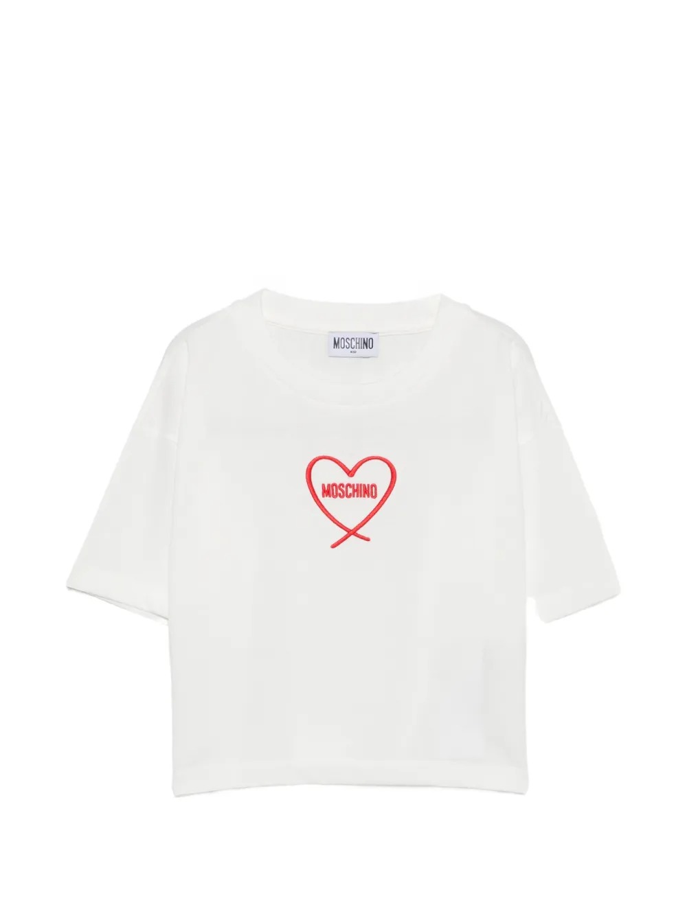 Тишърт с принт 'сърцe' Moschino