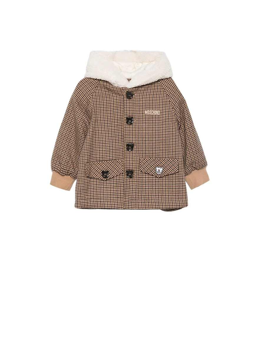 Яке от вълна с качулка Moschino Kids