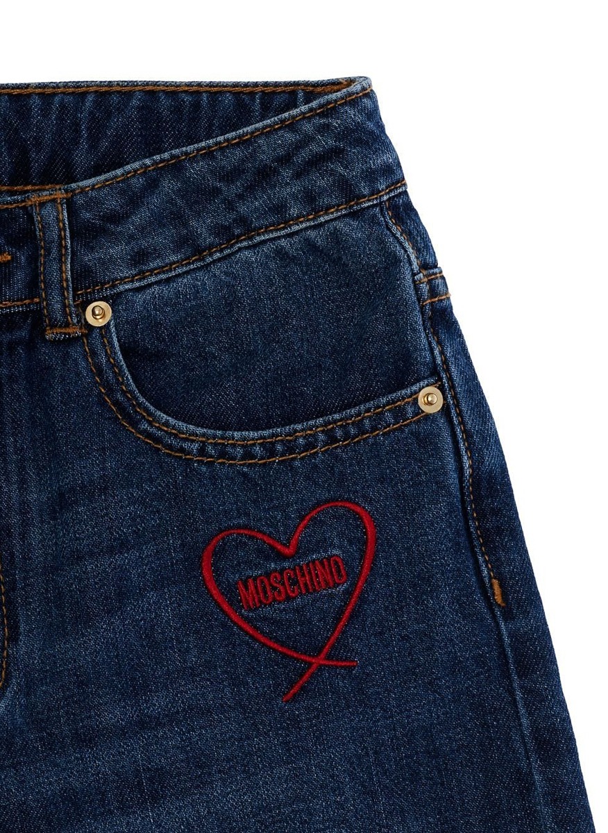 Деним с лого детайл Moschino Kids
