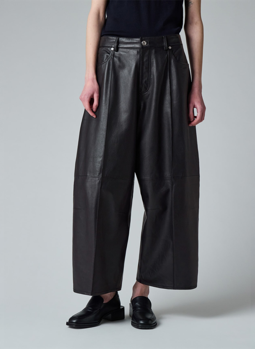 Кожен панталон 'Barrel fit' Paul Smith