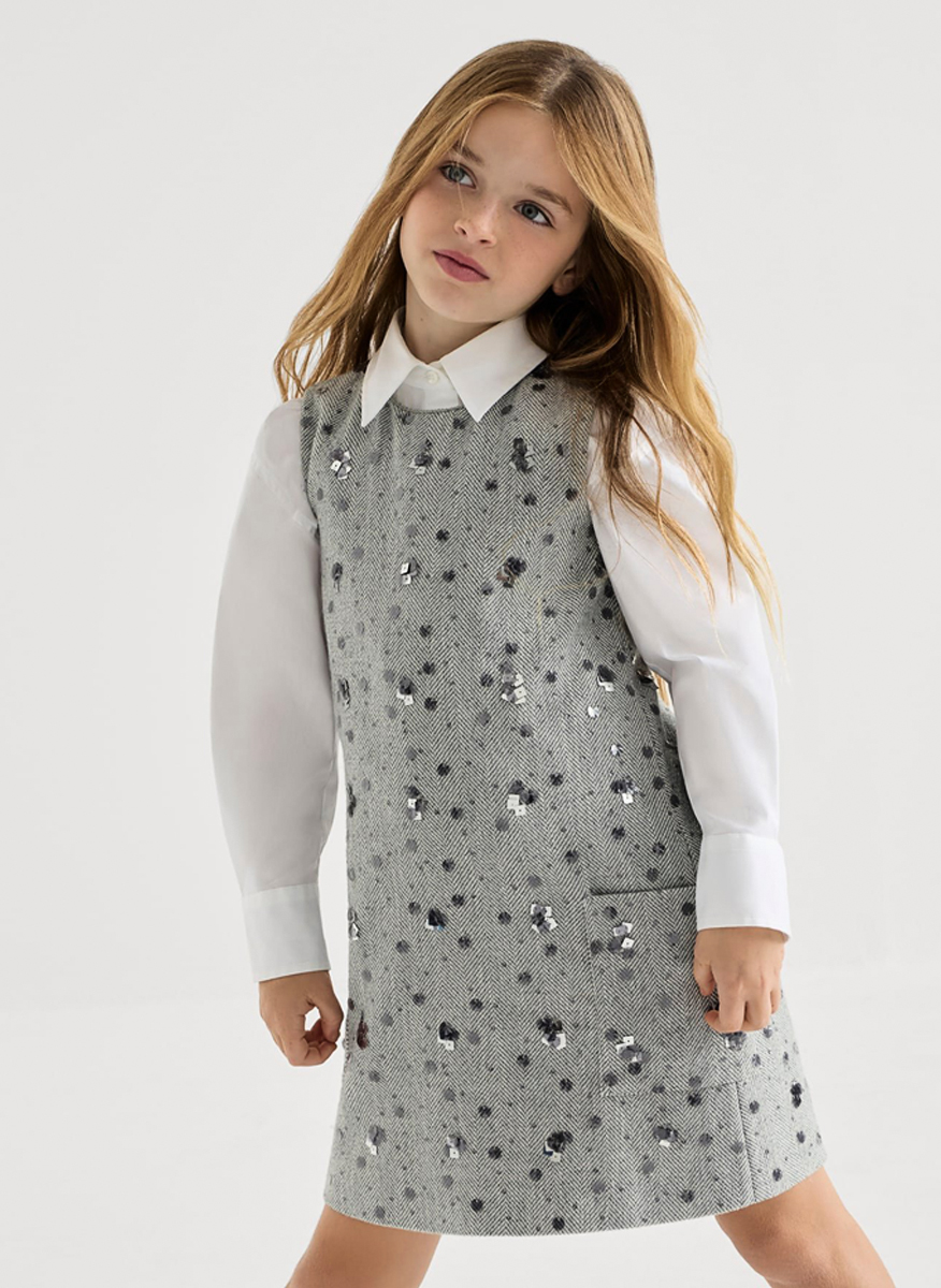 Рокля 'Dazzling dots' Brunello Cucinelli Kids 8-10