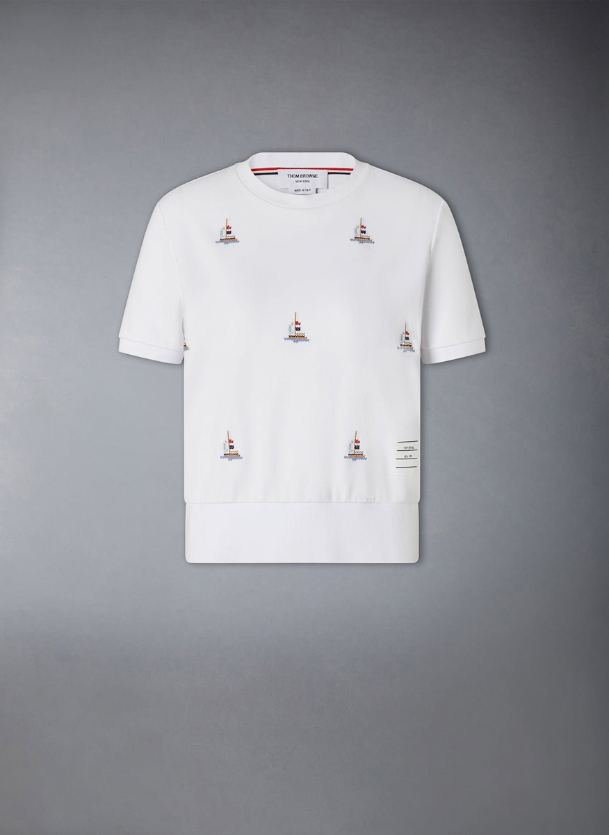 Тишърт от плетиво 'Sailboat' Thom Browne
