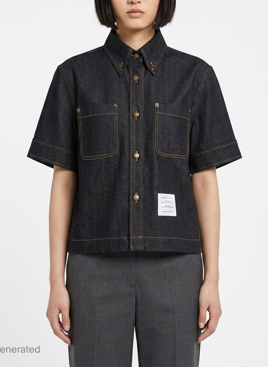 Риза от деним Thom Browne
