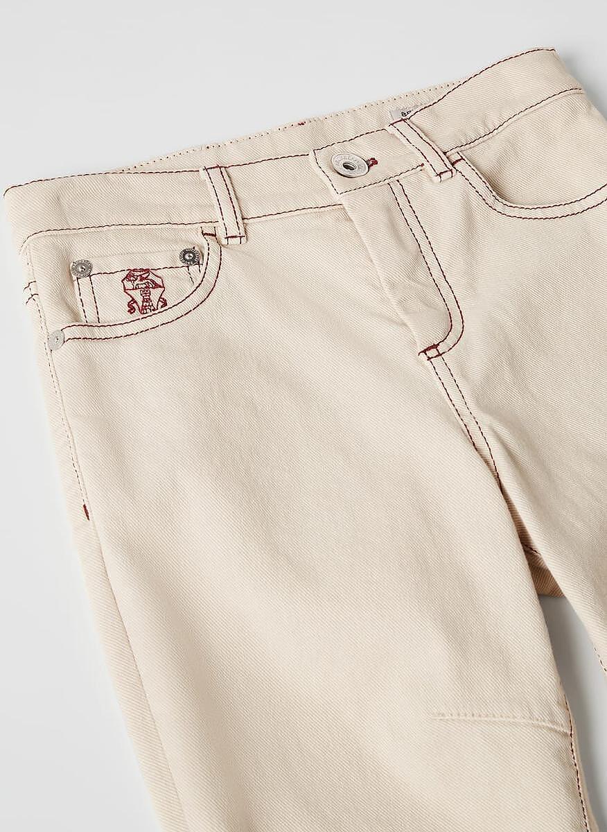 Деним с контрастни детайли Brunello Cucinelli Kids 6