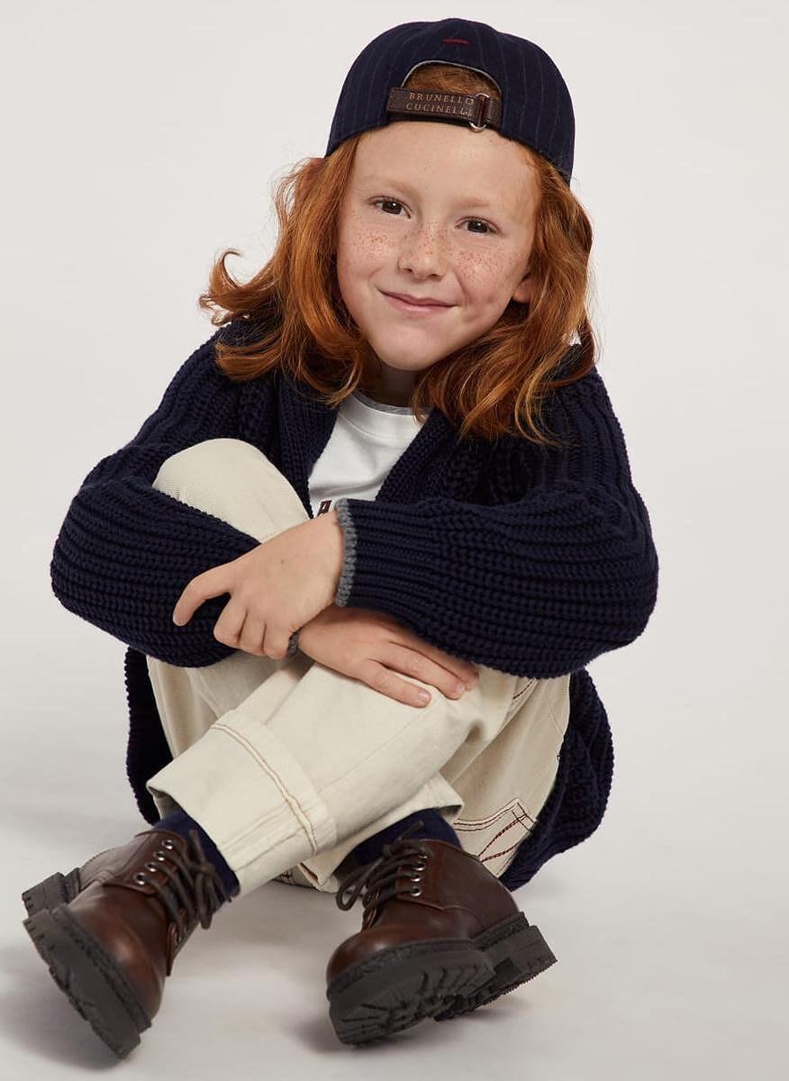 Деним с контрастни детайли Brunello Cucinelli Kids 6