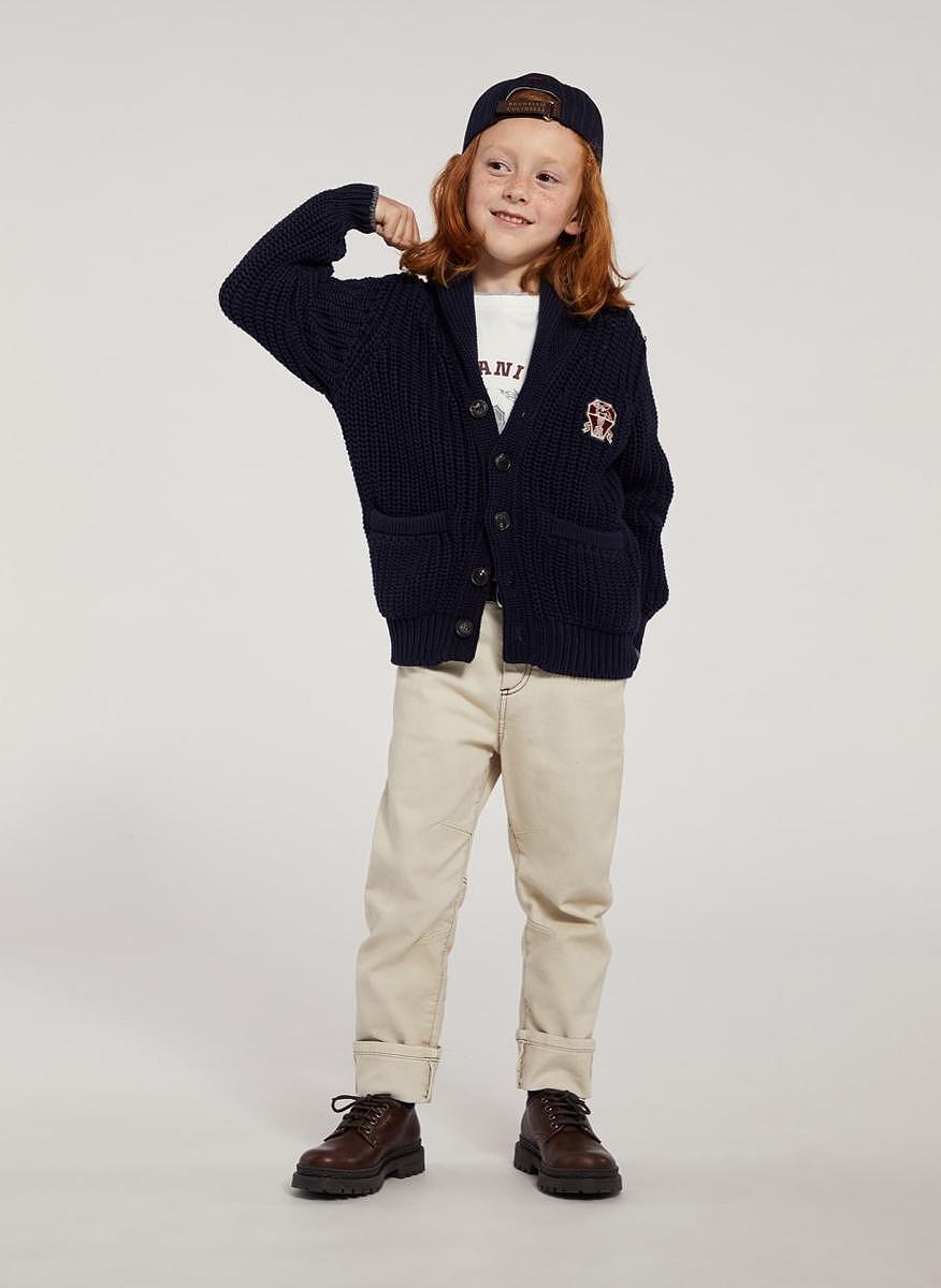 Деним с контрастни детайли Brunello Cucinelli Kids 6