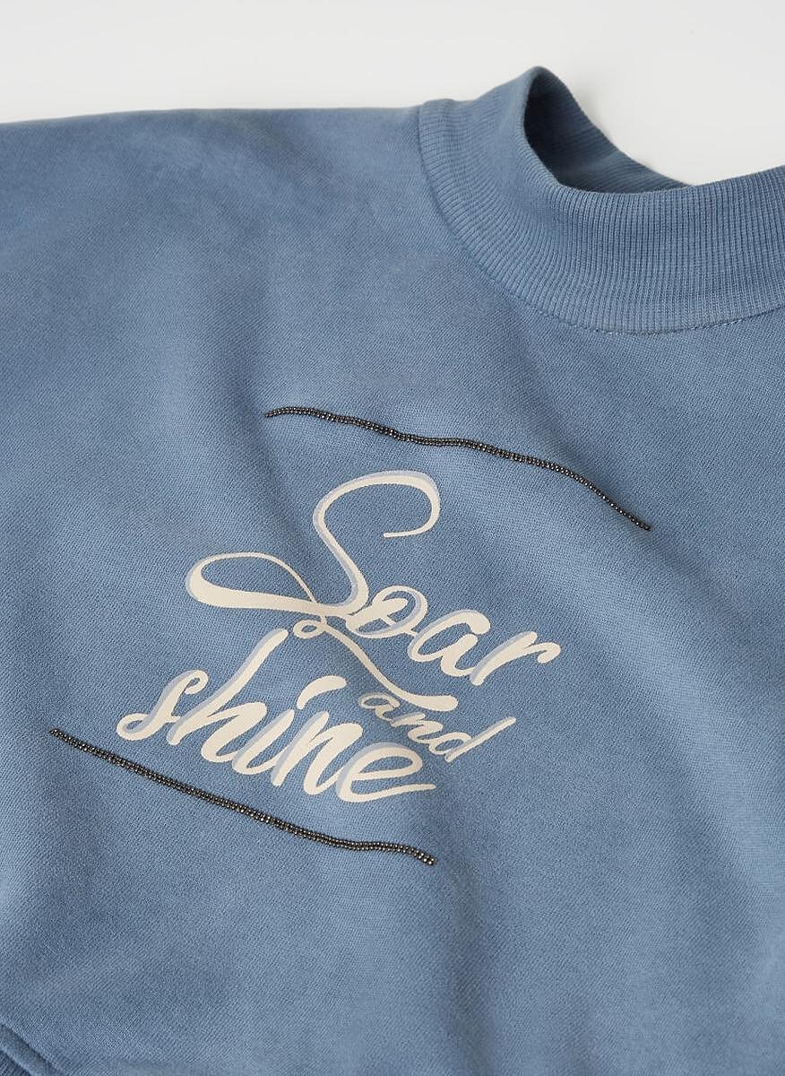 Суитшърт с монили 'Soar and Shine' Brunello Cucinelli Kids 12