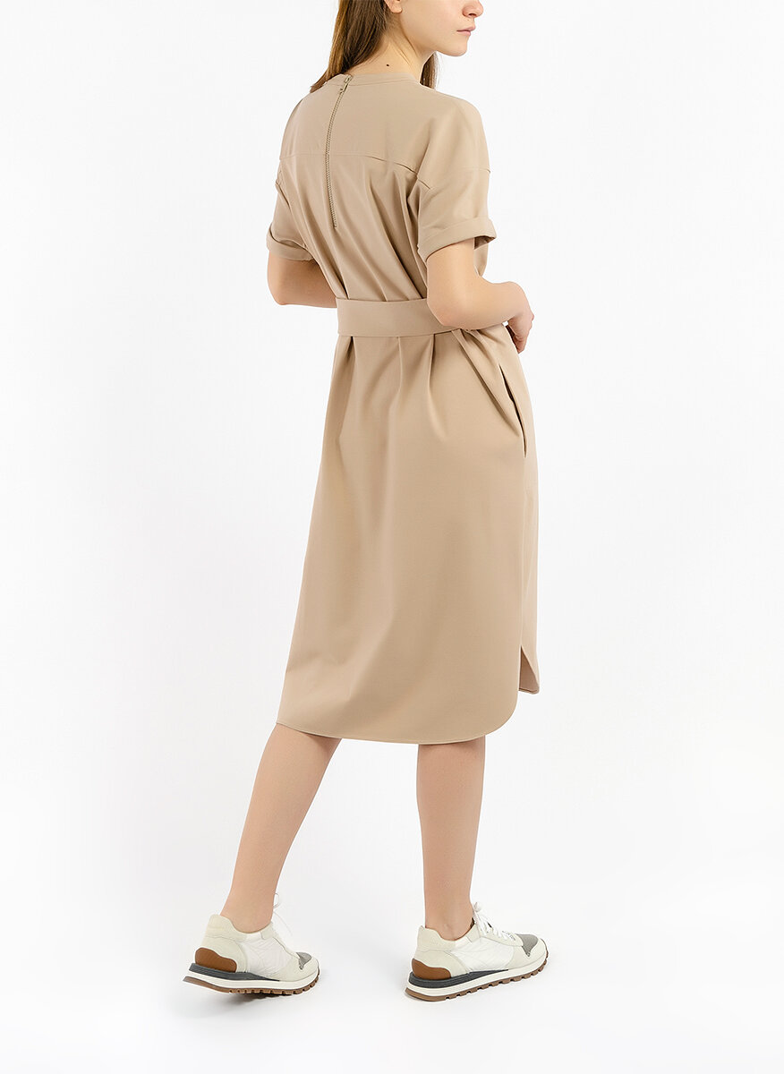 T-shirt рокля с колан Brunello Cucinelli