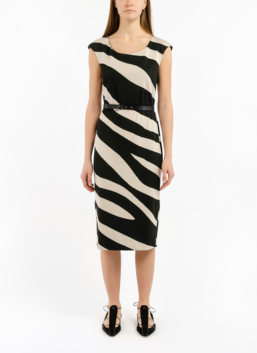 Рокля в жакардов десен Max Mara Studio Blasone