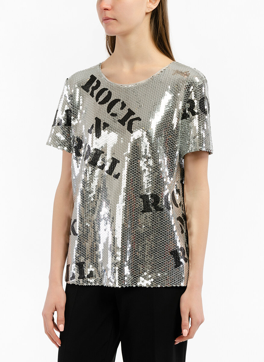 Топ с пайети Hollywood Moschino