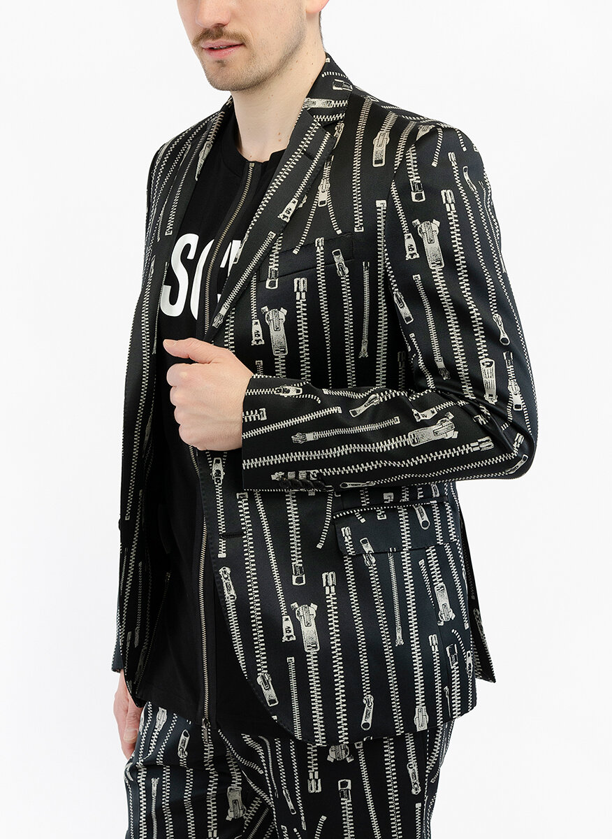 Сако с цялостен 'zip' принт Moschino