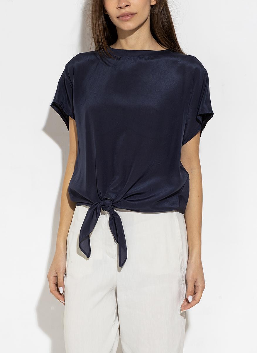 Тишърт с ефектен възел Marella Monochrome Agostin