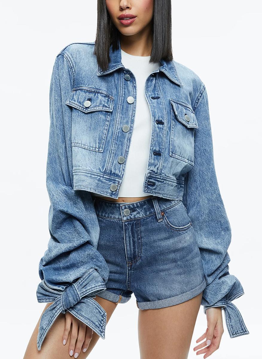 Яке от деним 'Bow Sleeve Tiff' Alice + Olivia