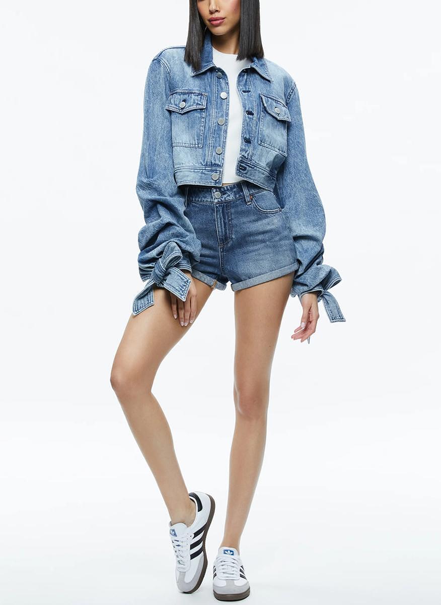 Яке от деним 'Bow Sleeve Tiff' Alice + Olivia