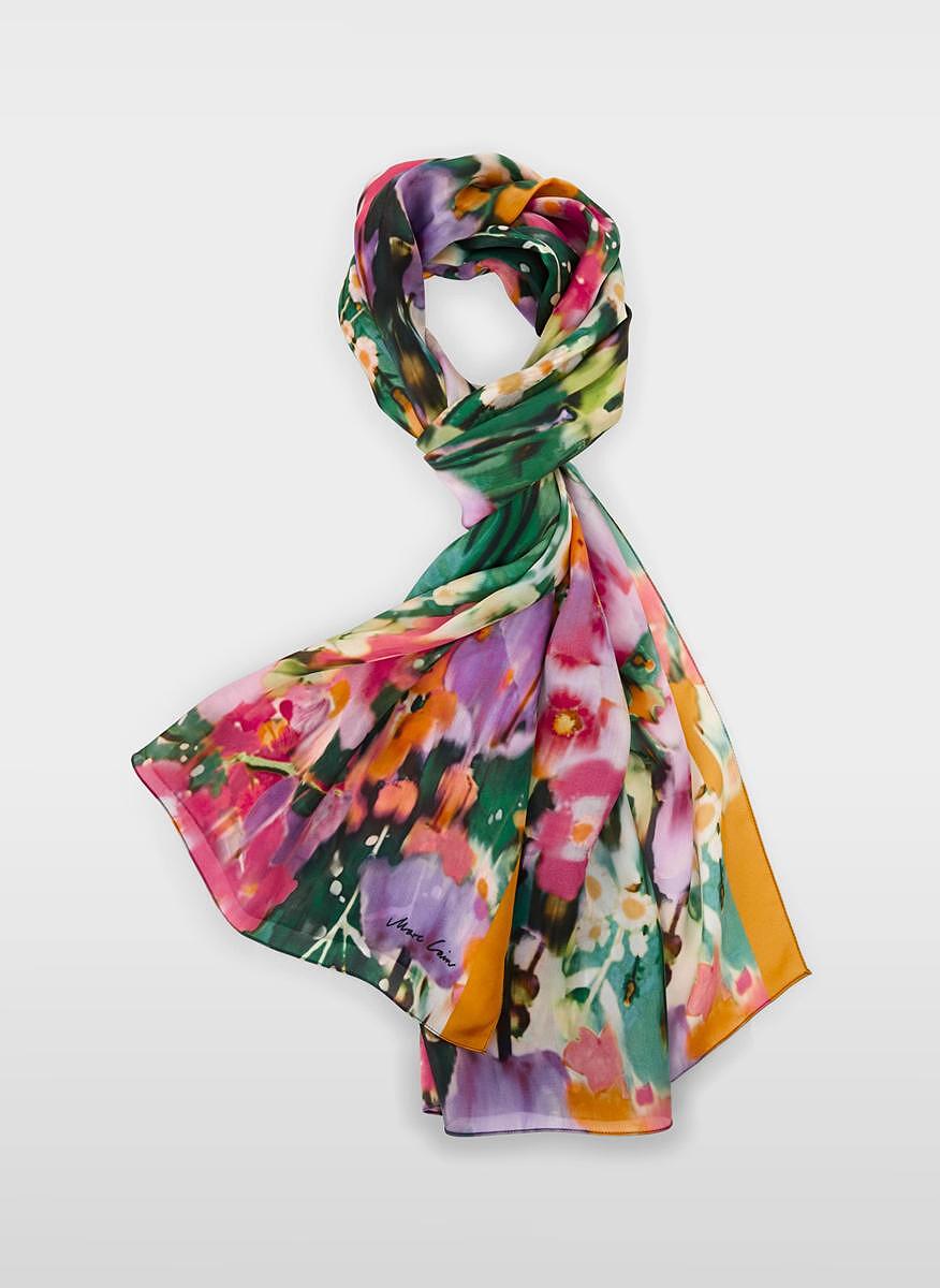 Копринен шал с принт Marc Cain Collections