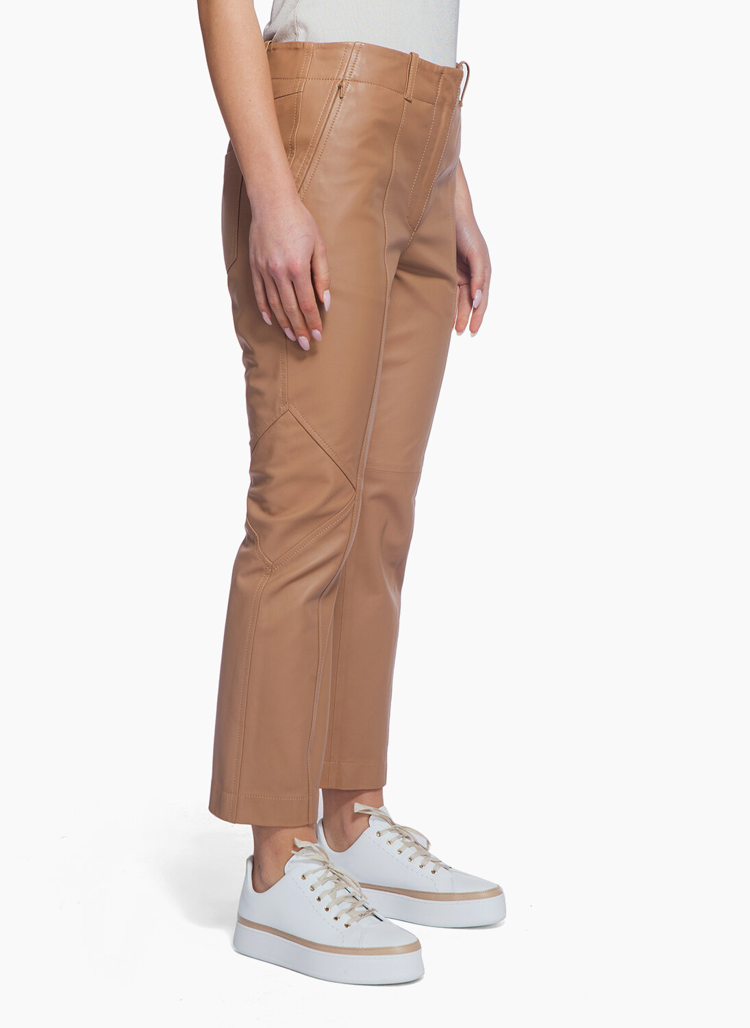 Кожен панталон с геометрични детайли  Sportmax Doria