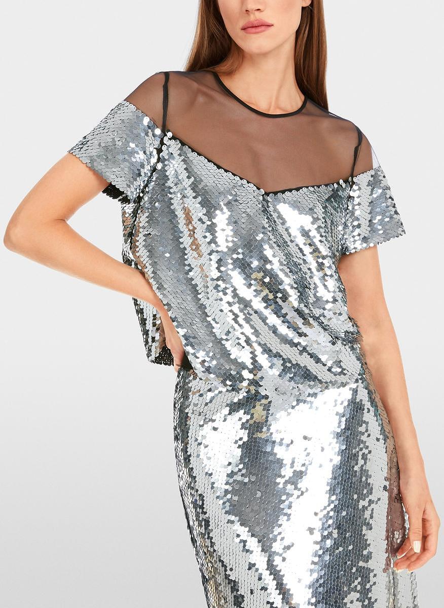 Блуза апликирана с пайети Marc Cain Glam