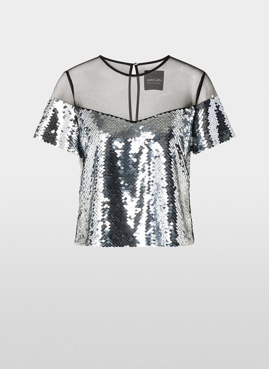 Блуза апликирана с пайети Marc Cain Glam
