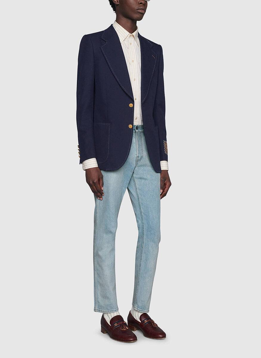 Деним с износен ефект Gucci