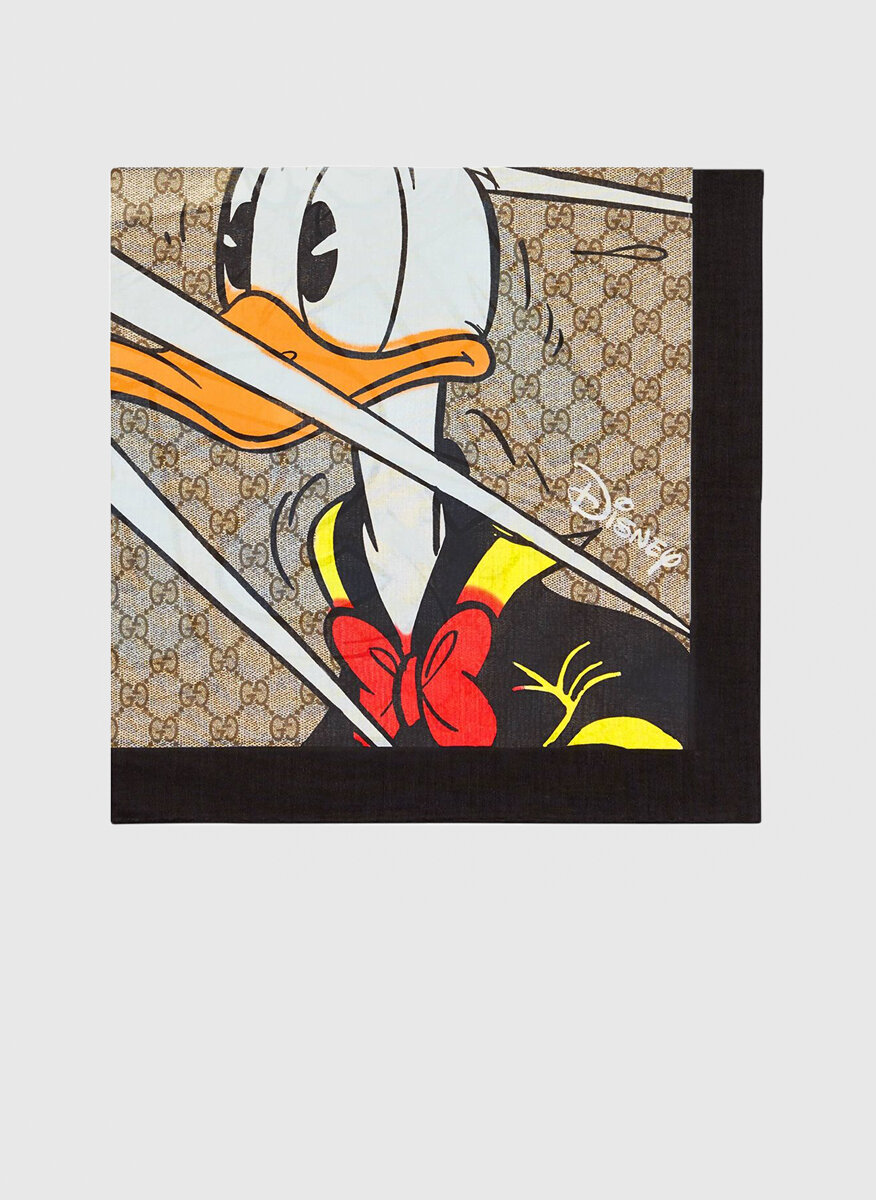 Шал с принт Disney x Gucci Donald Duck