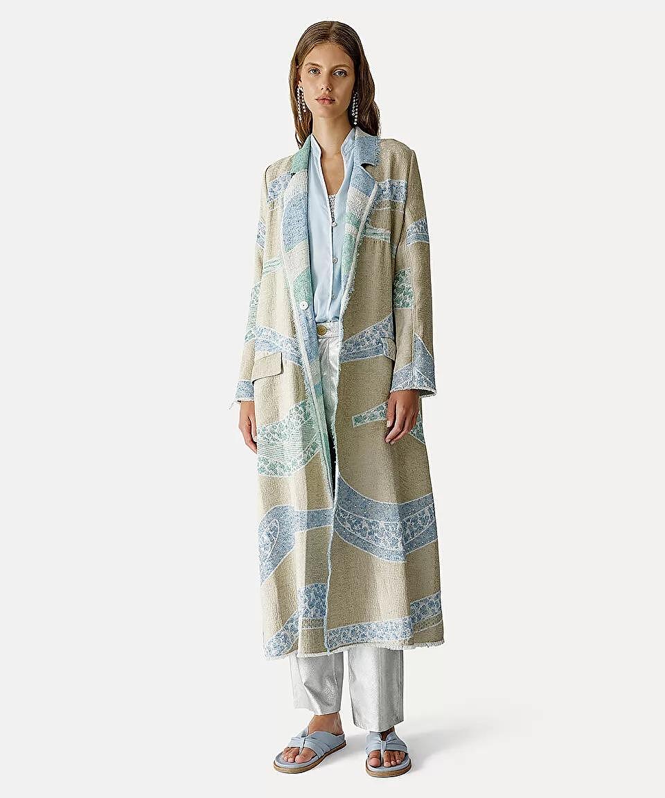 jacquard long coat