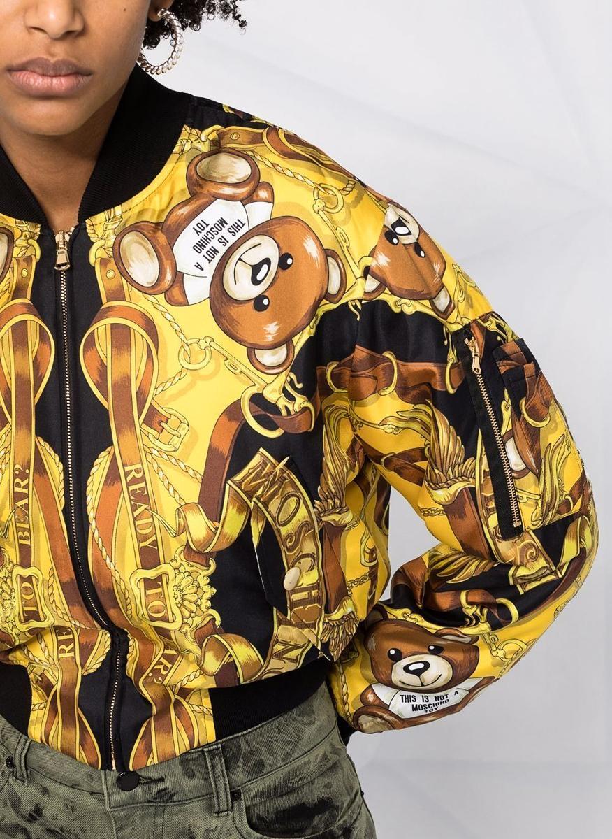 Яке бомбър Moschino с Teddy scarf принт